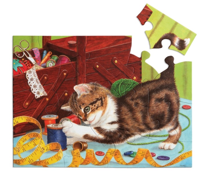 Duże puzzle dla seniorów chorych na Alzheimera kotek